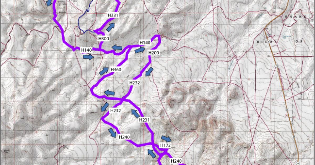 Owyhee Front / Hemingway Butte OHV area map thumbnail