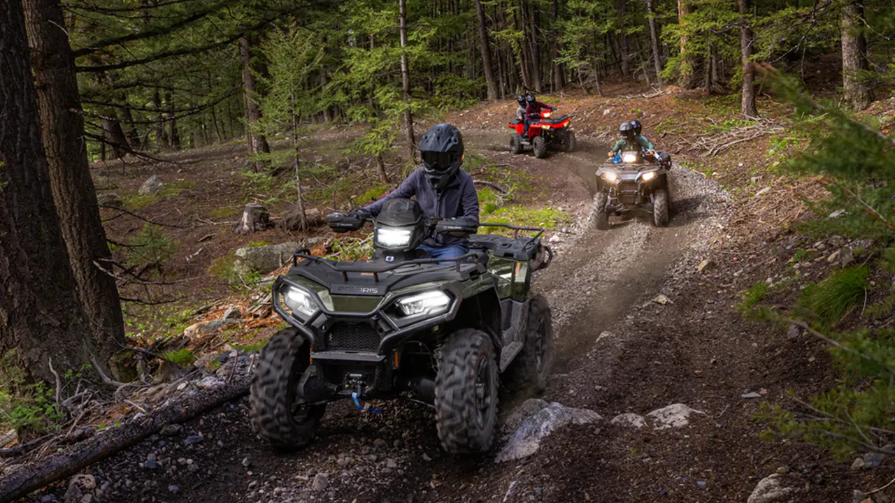 Sportsman on a designated ATV trail in the Danskin Mountains OHV Area