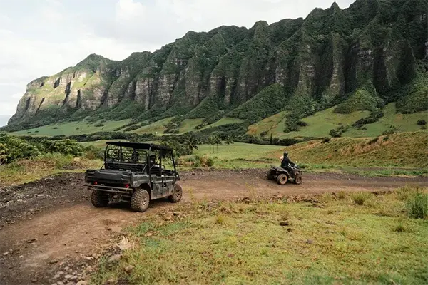 UTV on a ridge in the Danskin Mountains